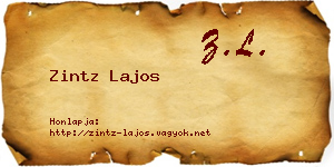 Zintz Lajos névjegykártya